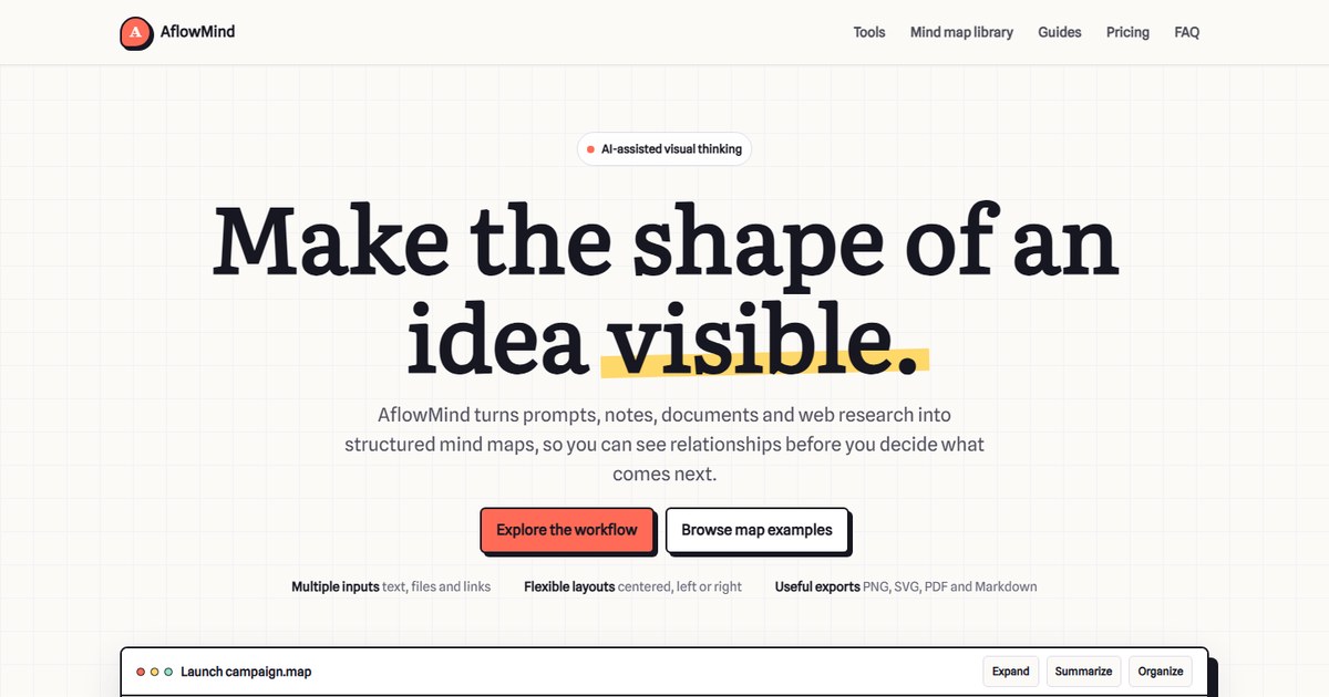 Free AI Text to Mind Map Workflow | AflowMind